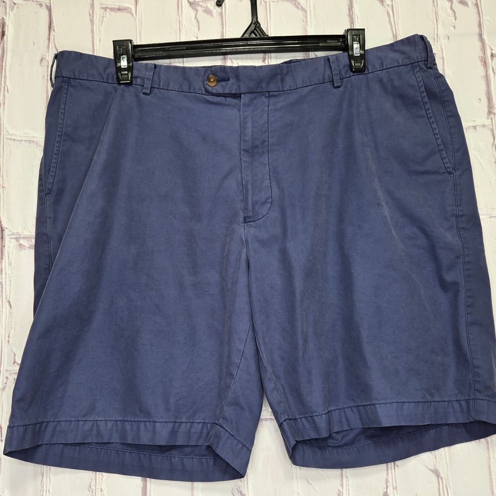 Peter Millar Shorts Navy Blue Pima Cotton Chino Flat Front Casual Golf Mens 42